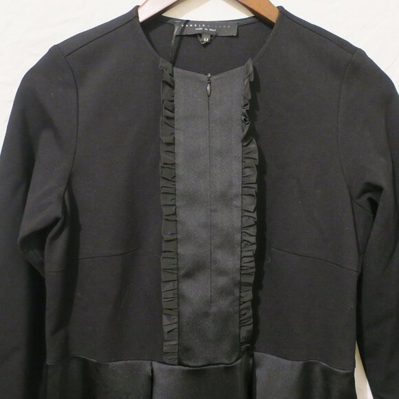 Women's Dress Pamela Milano Black with Ruffle Size 6/44 NWT - Picture 5 of 8